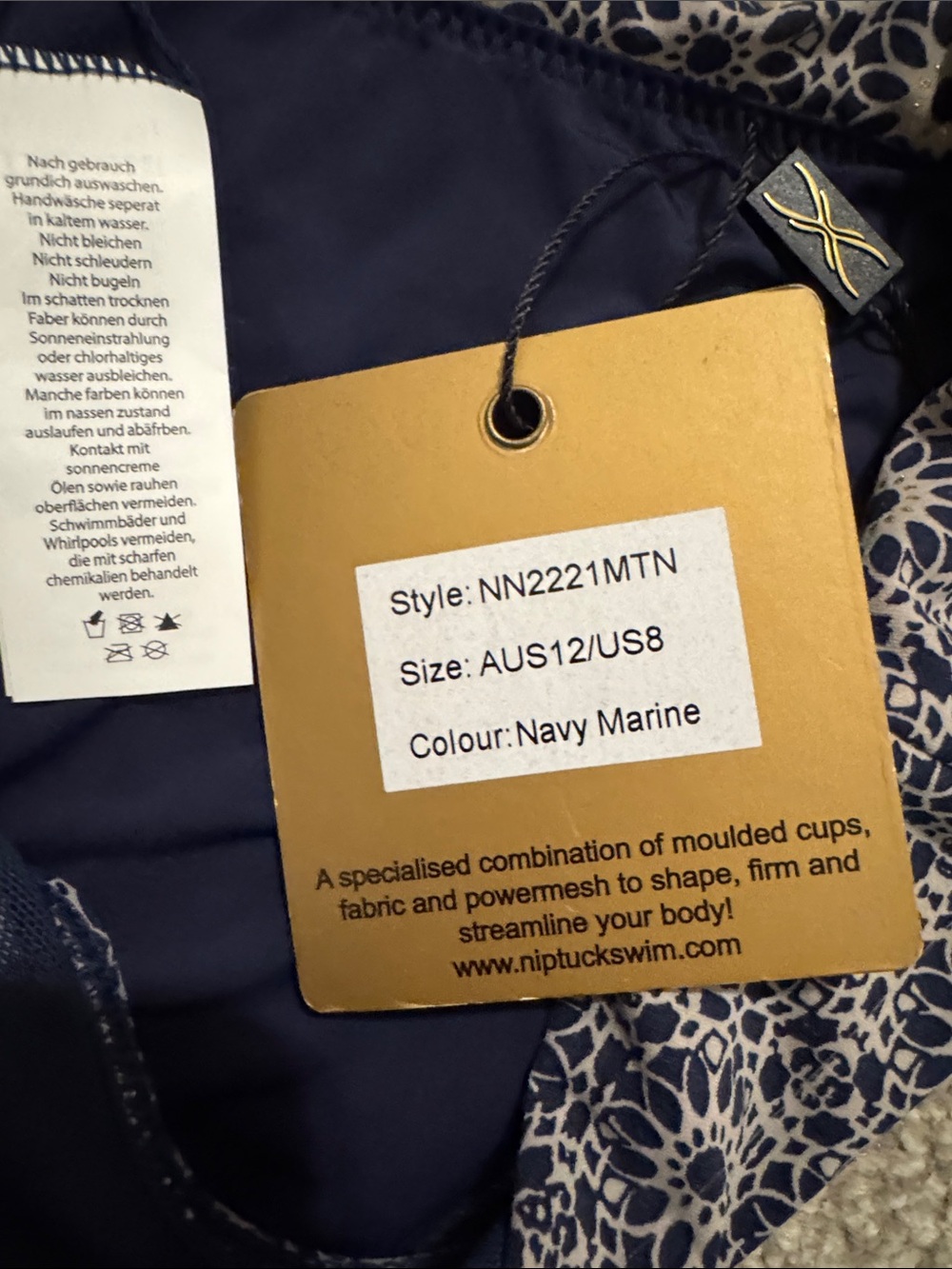 NWT Nip Tuck Swim Navy Floral Tankini Set - Picture 3 of 4